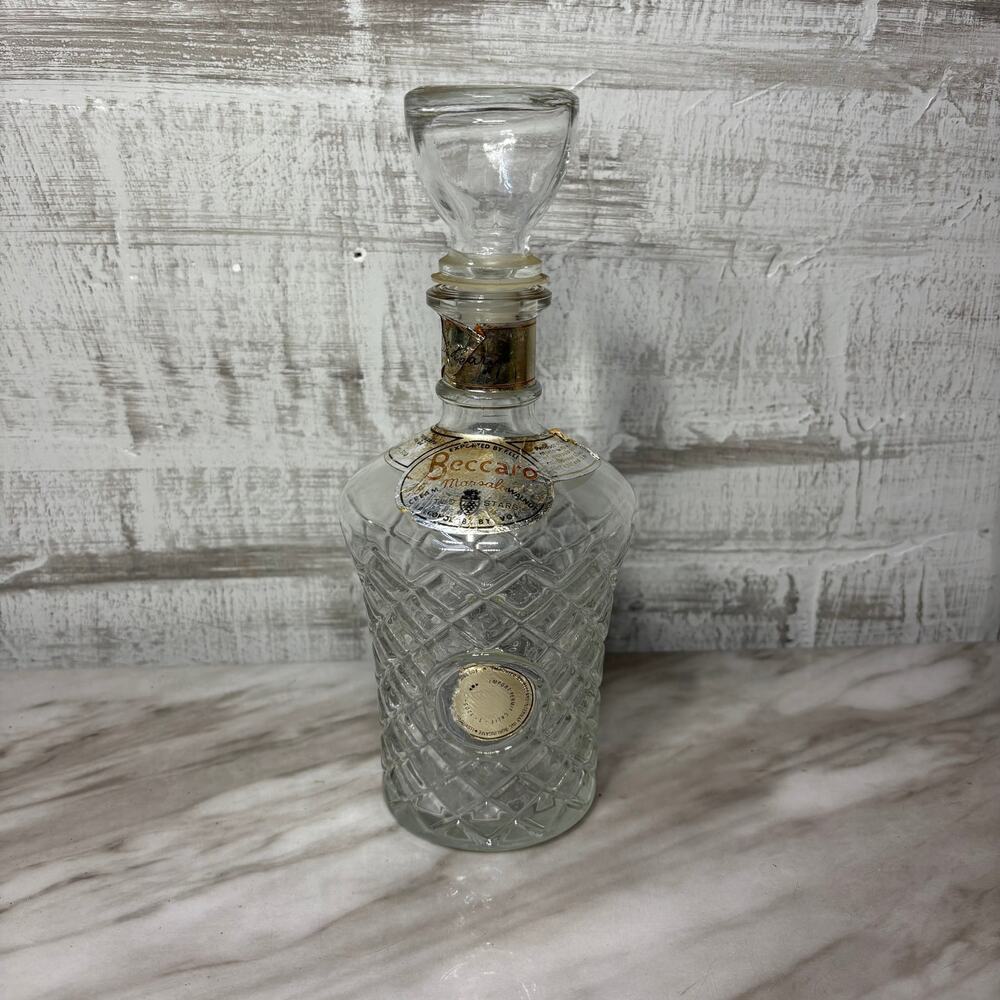 Vintage Beccaro Glass Decanter with Stopper